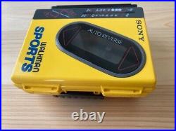 Sony WM-F75 Walkman Sports Stereo Cassette Player Auto Reverse Yellow 80's