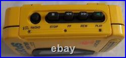 Sony Walkman WM-AF54 SPORTS Stereo Cassette Tape Player AF 54 Yelow RARE EXC