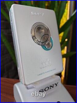 Sony Walkman WM-EX621, superb looks, silver / teal fully restored, accessories