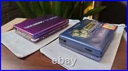 Sony Walkman WM-EX9 & WM-FX877 blue smart bundle, superb looks, fully restored