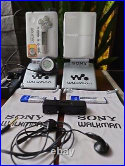 Sony Walkman WM-EX9 & WM-FX877 silver smart bundle, superb look, restored, acc