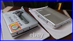 Sony Walkman WM-EX9 & WM-FX877 silver smart bundle, superb look, restored, acc