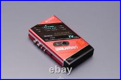 Sony Walkman WM F101 Cassette Player FM AM Radio Refurbished Red Clean Working
