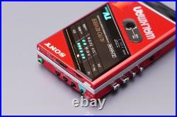 Sony Walkman WM F101 Cassette Player FM AM Radio Refurbished Red Clean Working