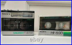 Sony Walkman WM-F15 FM/AM Cassette Player + Sony HF-S 90 FULLY WORKING
