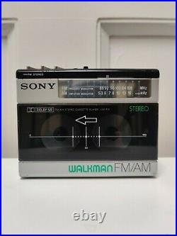 Sony Walkman WM-F15 FM/AM Cassette Player + Sony HF-S 90 FULLY WORKING