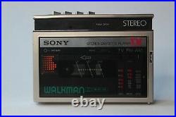 Sony Walkman WM-F30 & Case Serviced with new belt and playing Perfectly