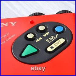 Sony Walkman WM-F5 Sports Cassette Player FM Radio Red Refurbished