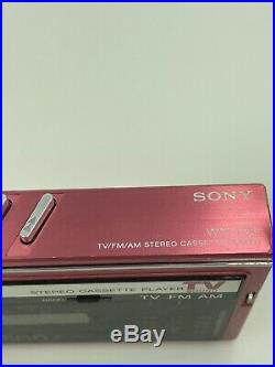 Sony Walkman wm-f30 refurbished and fully working Pink VINTAGE RARE