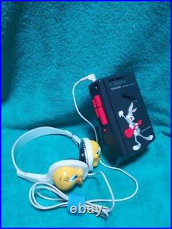 TOSHIBA Bugs Bunny Stereo Cassette Player Refurbished With Tweety Headphones