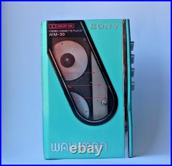 Turquoise Sony Walkman WM-30 refurbished and working perfectly