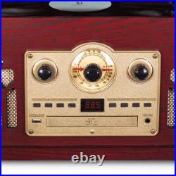 Victor Belmont 8-in-1 Wood Music Center Cherry Refurbished Grade Very Good