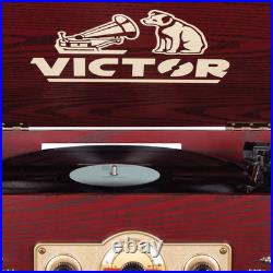 Victor Belmont 8-in-1 Wood Music Center Cherry Refurbished Grade Very Good