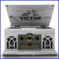 Victor Belmont 8-in-1 Wood Music Center White Refurbished Grade Very Good