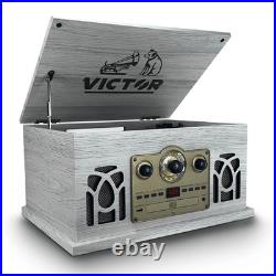 Victor Belmont 8-in-1 Wood Music Center White Refurbished Grade Very Good
