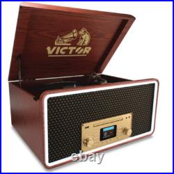 Victor Fremont 8-in-1 Wood Music Center Refurbished Grade Very Good