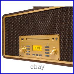 Victor Monument 8-in-1 Wood Music Center Espresso Refurbished Grade Very Good