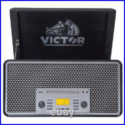 Victor Monument 8-in-1 Wood Music Center Graphite Refurbished Grade Very Good