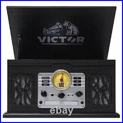 Victor State 7-in-1 Wood Music Center Graphite Refurbished Grade Very Good