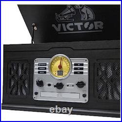 Victor State 7-in-1 Wood Music Center Graphite Refurbished Grade Very Good