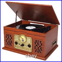 Victor State 7-in-1 Wood Music Center Mahogany Refurbished Grade Very Good