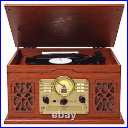 Victor State 7-in-1 Wood Music Center Mahogany Refurbished Grade Very Good