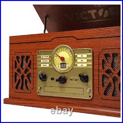 Victor State 7-in-1 Wood Music Center Mahogany Refurbished Grade Very Good