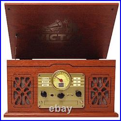 Victor State 7-in-1 Wood Music Center Mahogany Refurbished Grade Very Good