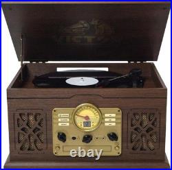 Victor VWRP-3800 State 7-in-1 Turntable Music Center Record Player EspressoT
