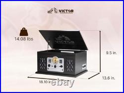 Victor VWRP-3800 State 7-in-1 Turntable Music Center Record Player EspressoT