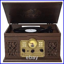 Victor VWRP-3800 State 7-in-1 Turntable Music Center Record Player EspressoT