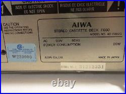 Vintage AIWA AD-F660 3-Head Dual Capstan Cassette deck Made in Japan Works 1983