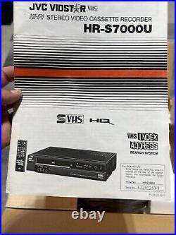 Vintage JVC HR-S7000U VHS S-VHS HiFi 4 Head VCR Video Cassette Recorder Works