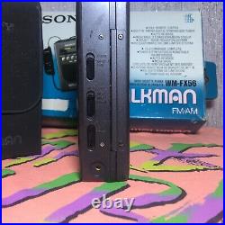 Vtg Sony Walkman Wm-fx56? Boxed With Accessories New Belt